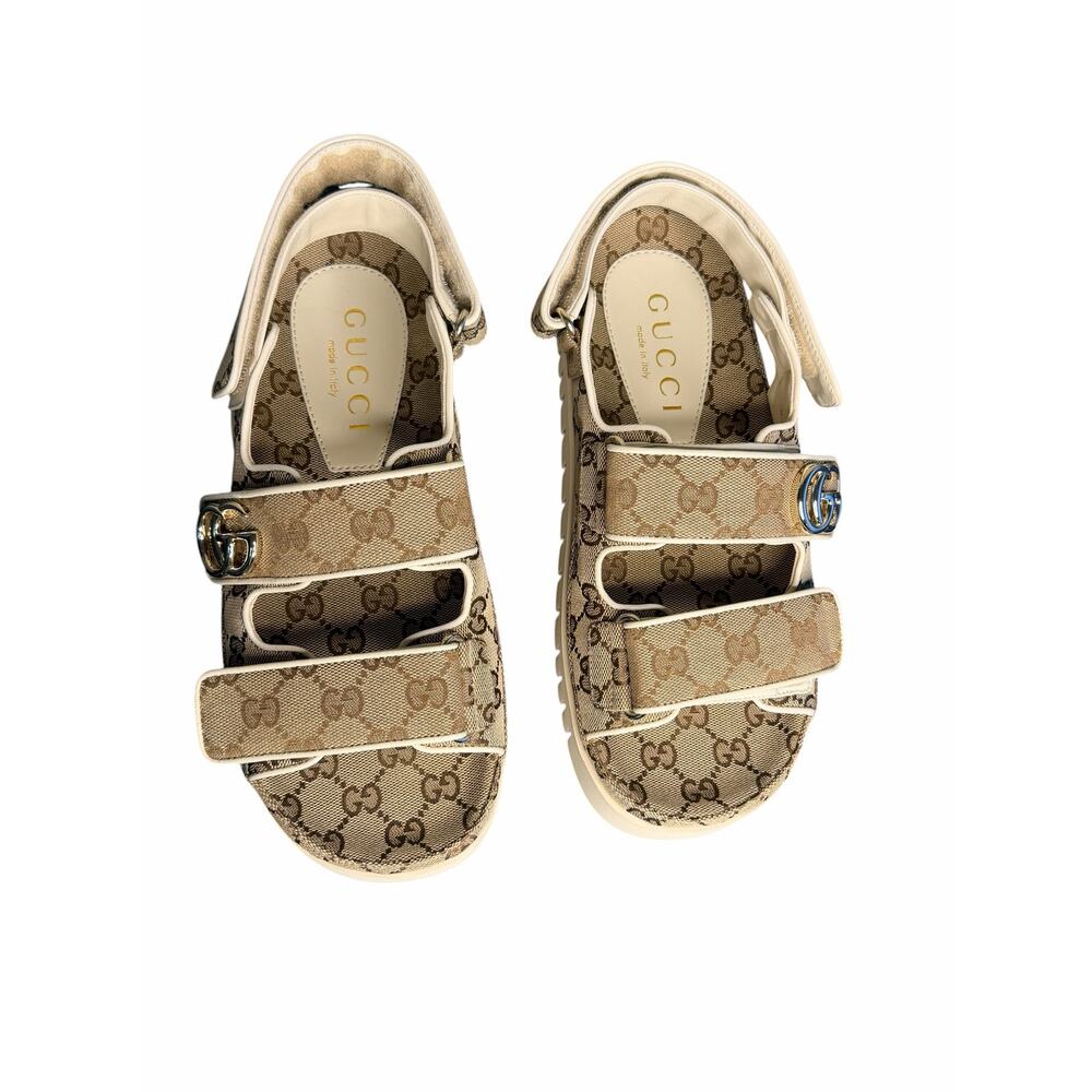 Gucci NIB Marmont GG Canvas Sandal in Beige Monogram Size 40 - Picture 3 of 12